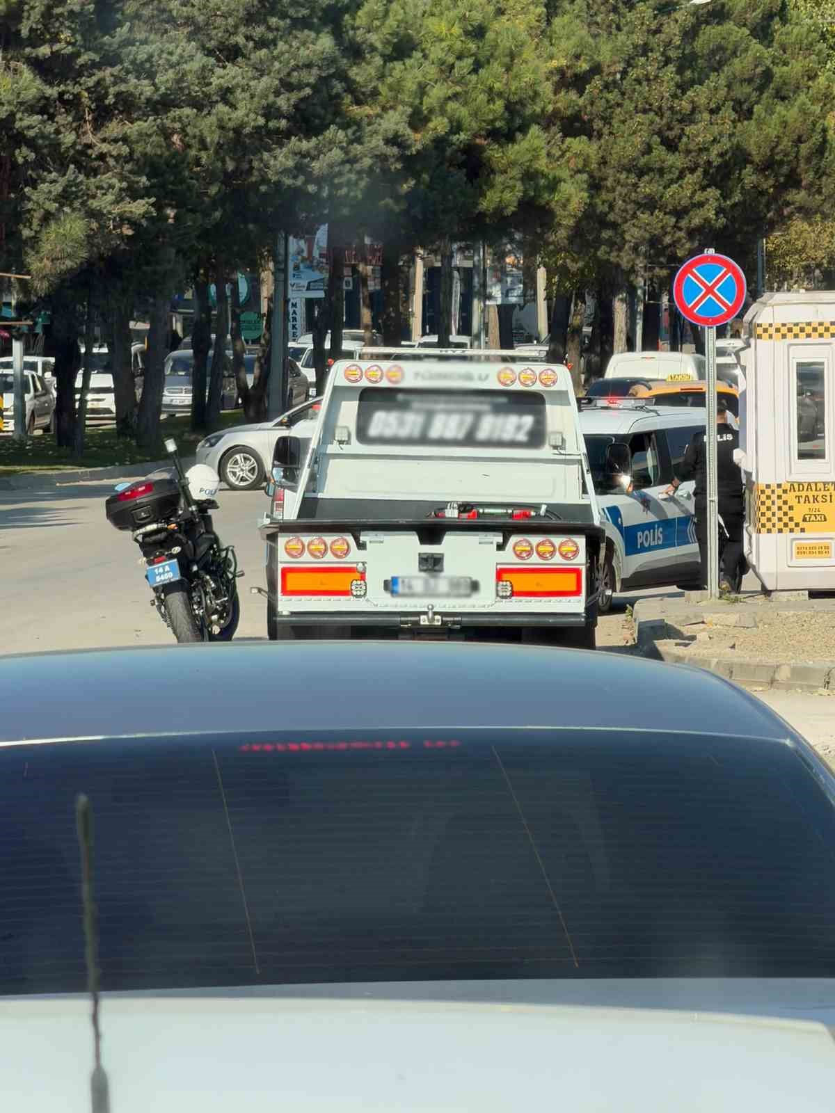 Bolu'da başka plakalı oto kurtarıcı sürücüsüne 186 bin lira ceza verildi