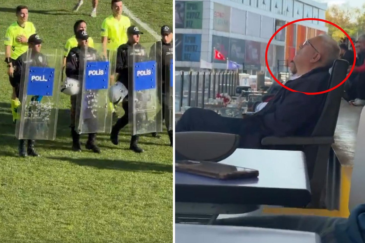 Hakemler polis eşliğinde çıktı, TFF gözlemcisi tribünde uyudu