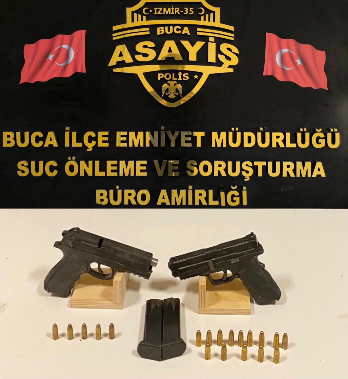 İzmir Buca'da çöplerde 2 tabanca ve 19 mermi bulundu, 8 şüpheli yakalandı