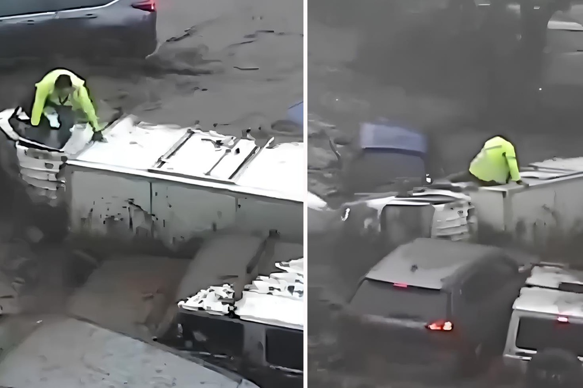 Şili'de sel felaketi! Yan yatan kamyon sürücüsü son anda kurtuldu