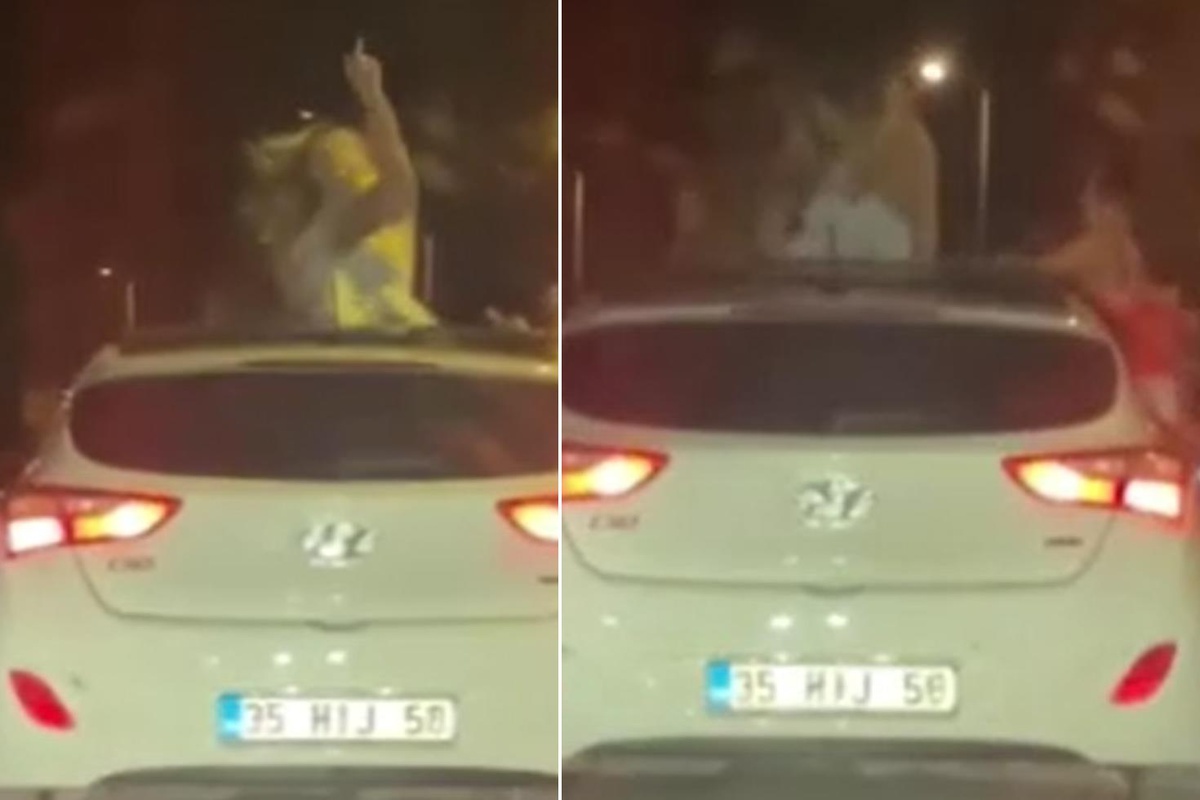 Böyle eğlence olmaz olsun! İki genç kızın yaptıklarına bakın