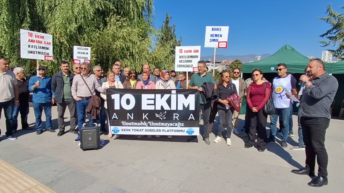 Tokat'ta 10 Ekim katliamının 11. yılında 104 kişi basın açıklamasıyla anıldı