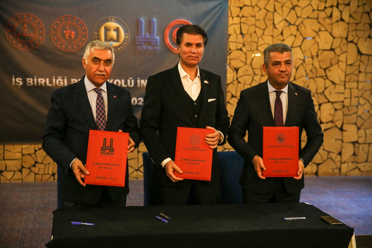 Erzurum'da 'Buzda Satranç' curling projesinin protokolü 2026-2030 için imzalandı