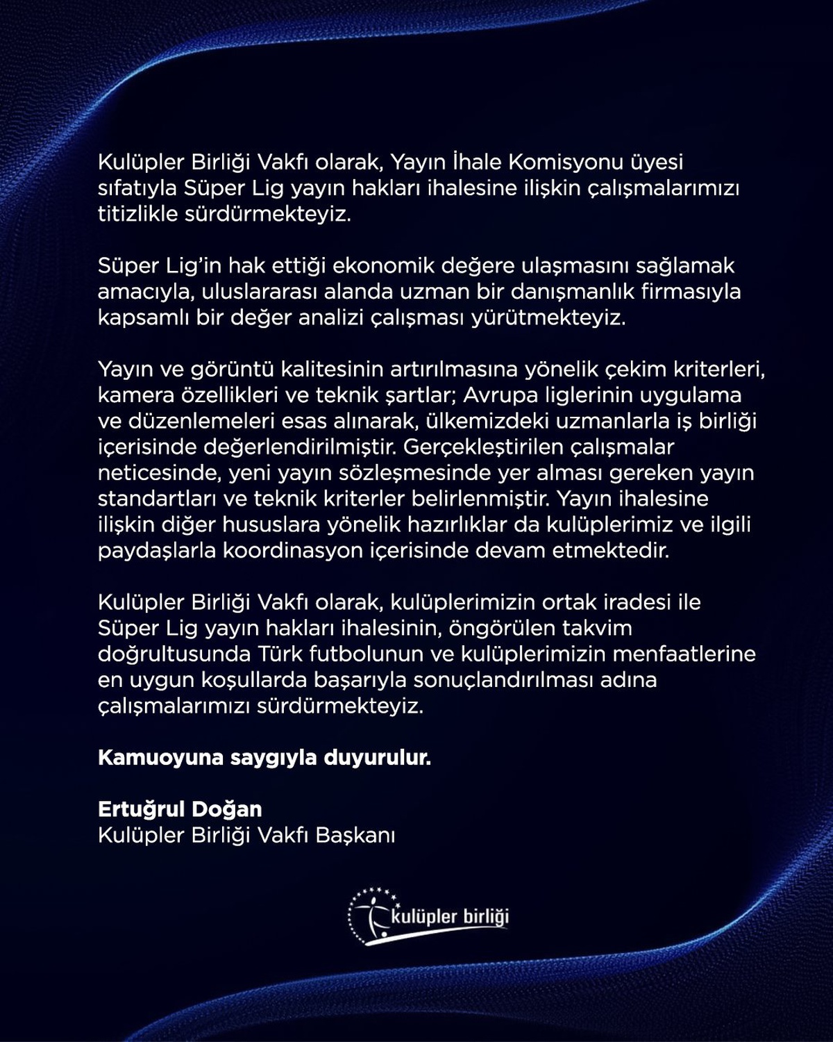 Kulüpler Birliği, Süper Lig yayın ihalesi için değer analizi yürütüyor