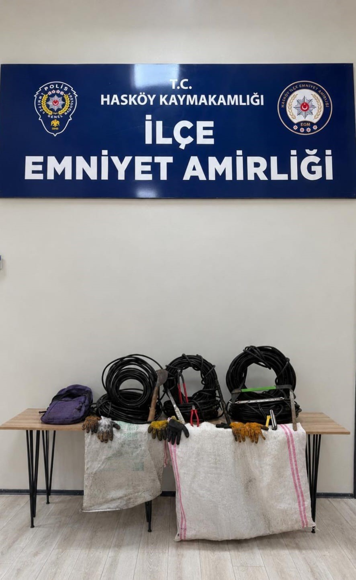 Muş Hasköy'de son 2 ayda 3 kablo hırsızlığının şüphelisi yakalandı