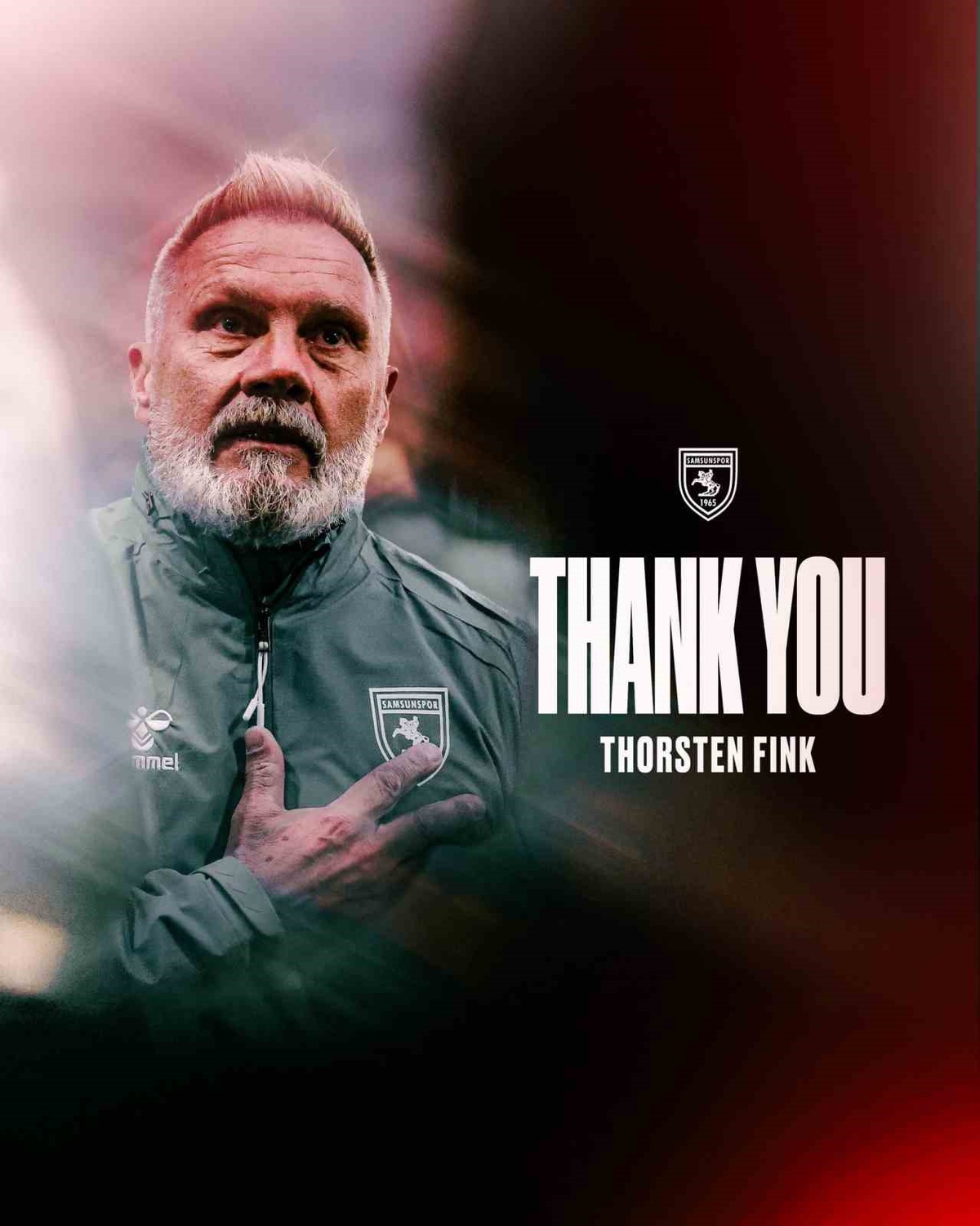 Samsunspor, UEFA Konferans Ligi'nde son 16 turuna ulaşan Thorsten Fink'e veda etti