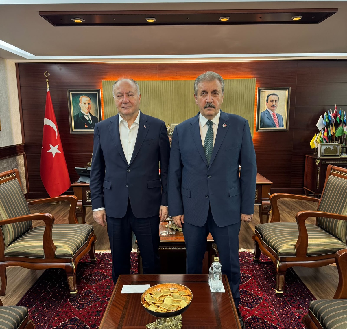 BBP Genel Başkanı Destici, Yol-İş Genel Başkanı Ağar ile Genel Merkez'de görüştü