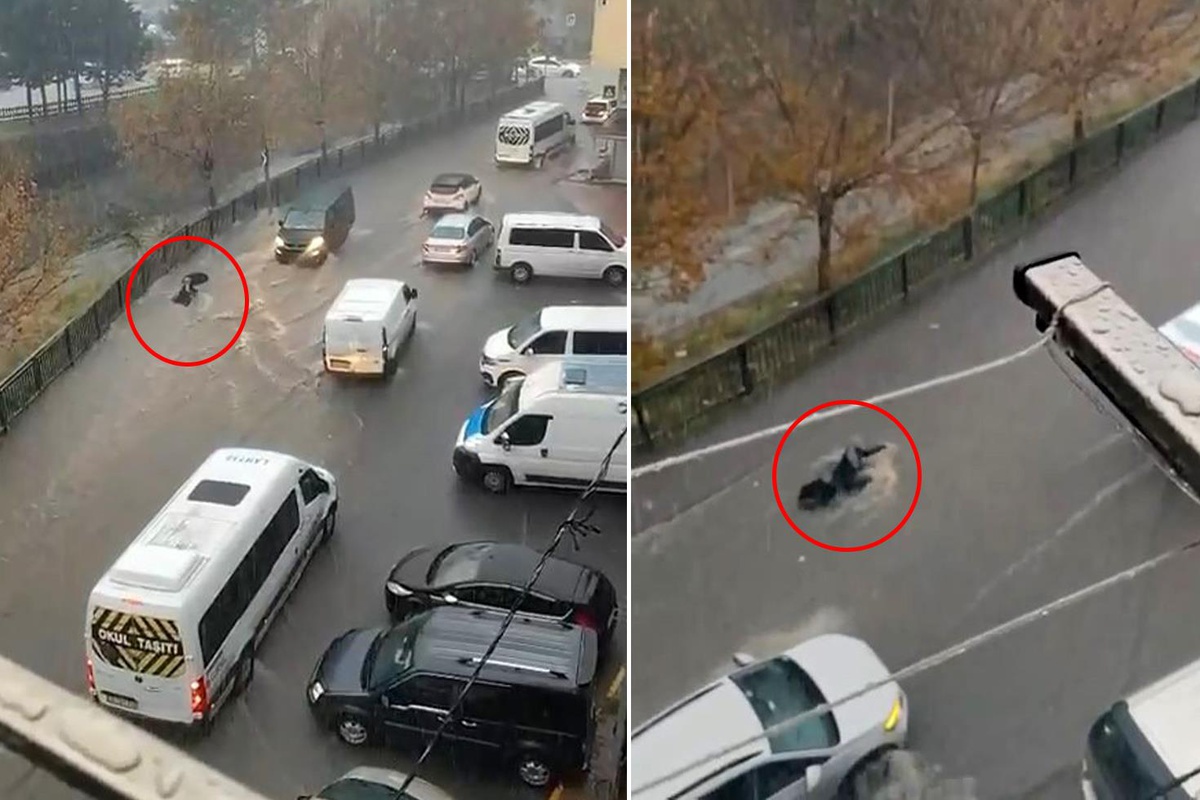 Esenyurt'ta can pazarı! Sel sularına kapılan kadını son anda kurtardılar