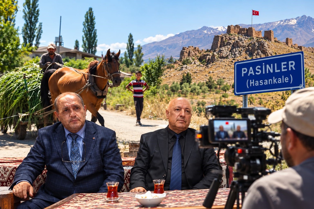 Gazeteci İmran Bdirxanlı, İki Hasankale belgeseli için Pasinler'de çekim yaptı