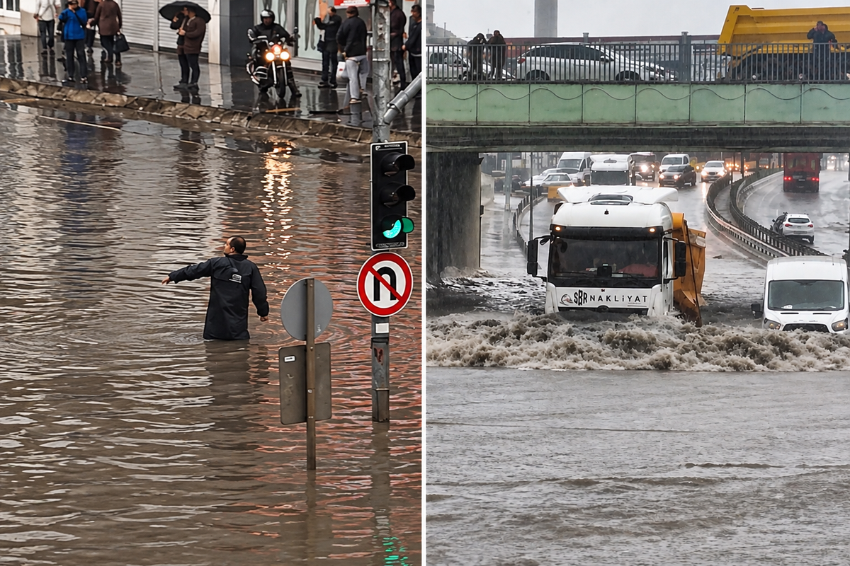 İstanbul yağmura teslim! Gün boyu devam eden yağışın bilançosu ağır oldu
