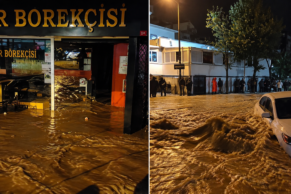 Sarıyer'de sağanak sonrası yollar su altında kaldı, evleri su bastı