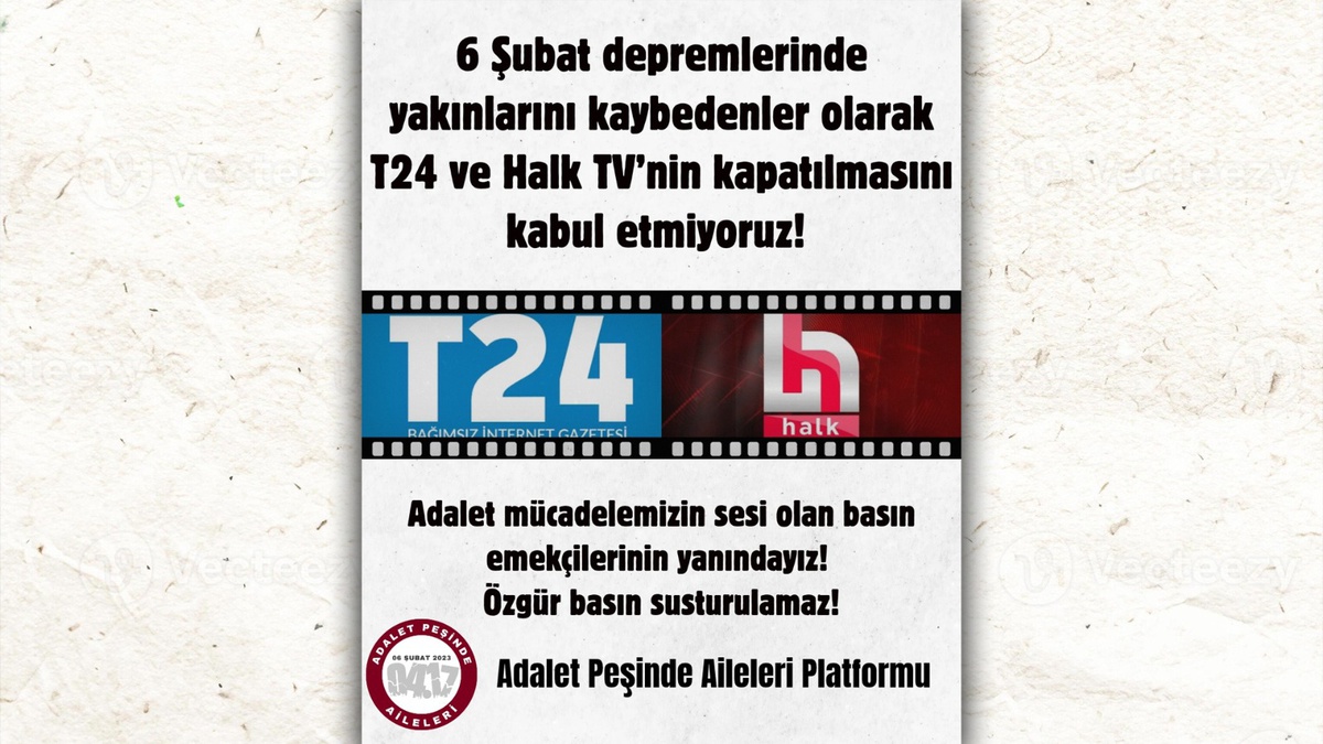 Adalet Peşinde Aileleri Platformu, T24 ve Halk TV'ye yönelik kararlara tepki gösterdi