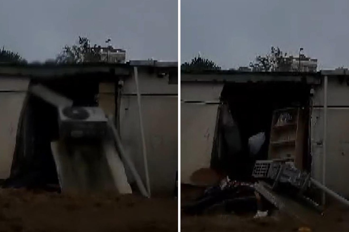 Ayazağa’da selin iş yerinde neden olduğu yıkım kamerada