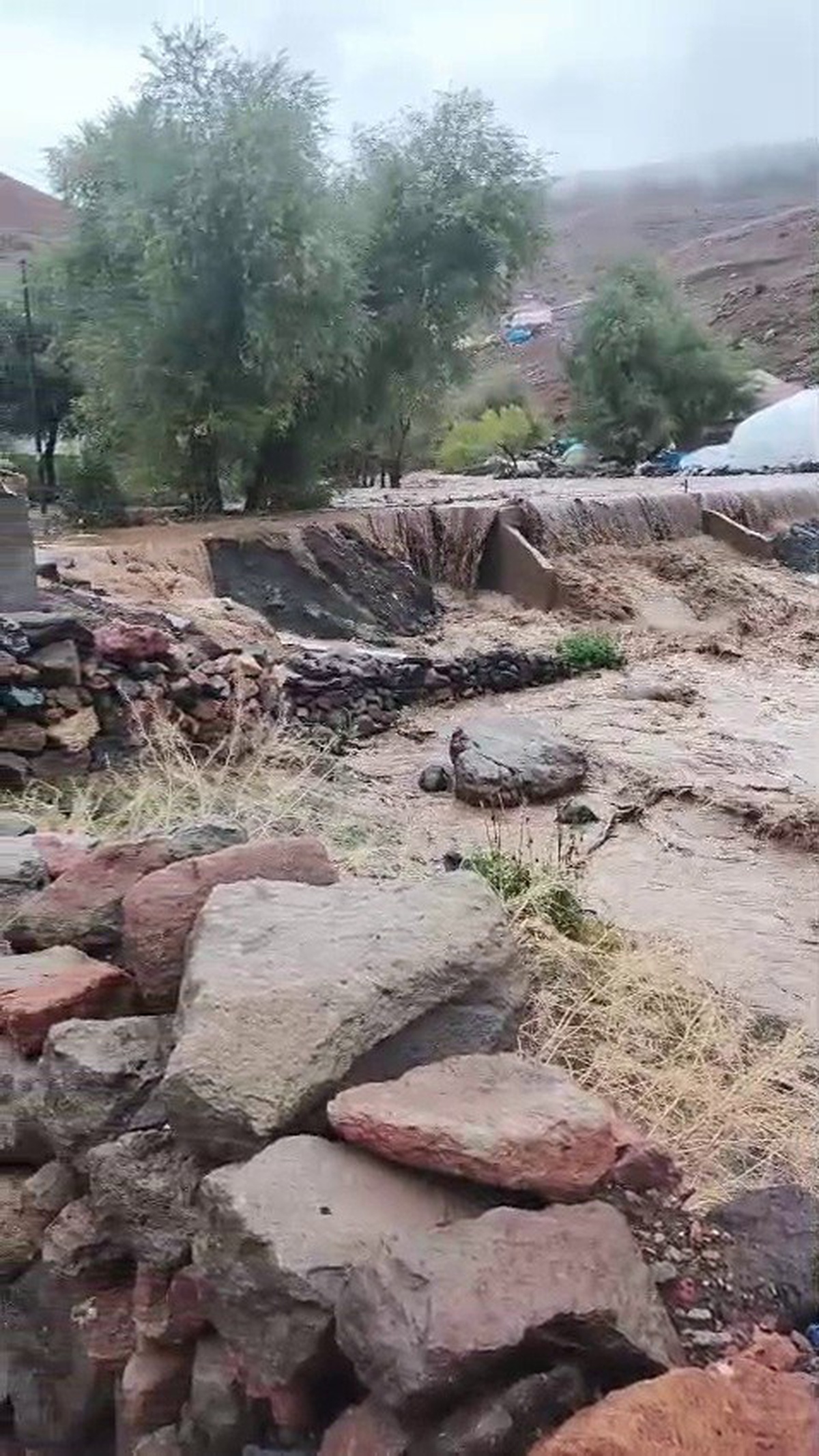 Erzurum Tekman'da selde Yuvaklı Mahallesi sakinleri kazma ve kürekle mücadele etti