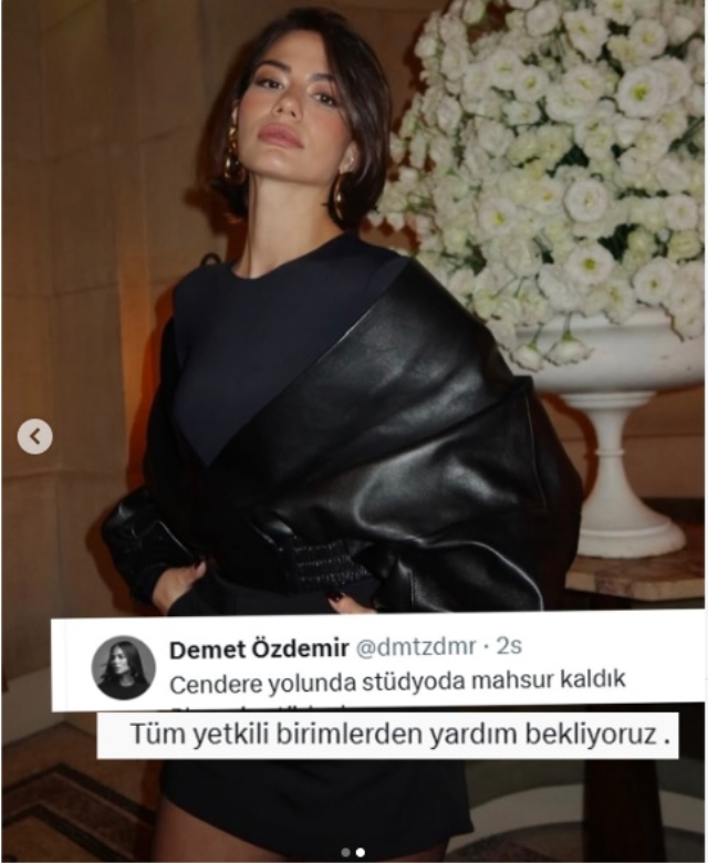 Sarıyer’de stüdyoda mahsur kalan Demet Özdemir botla tahliye edildi
