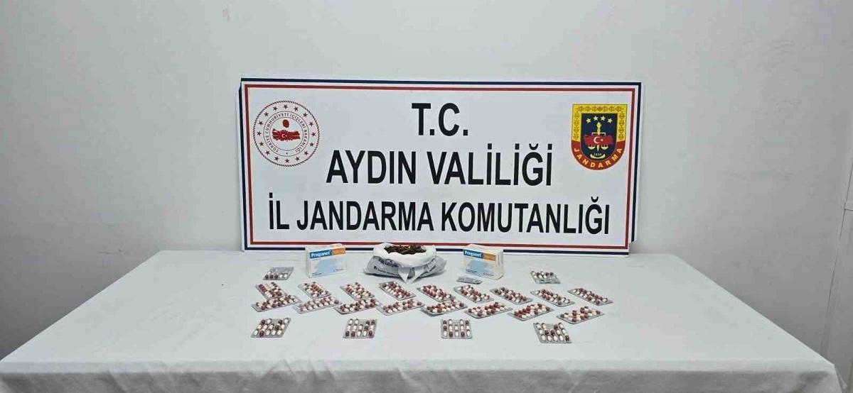 Aydın Kuşadası'nda ev aramasında 250 gram esrar ve 1.064 sentetik ecza ele geçirildi
