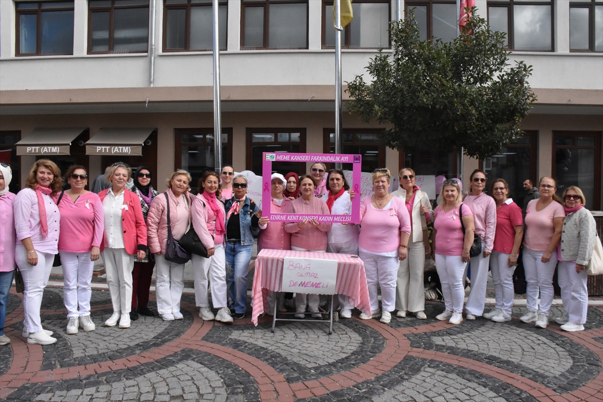 Edirne Kent Konseyi Kadın Meclisi meme kanserine pembe etiketle dikkat çekti