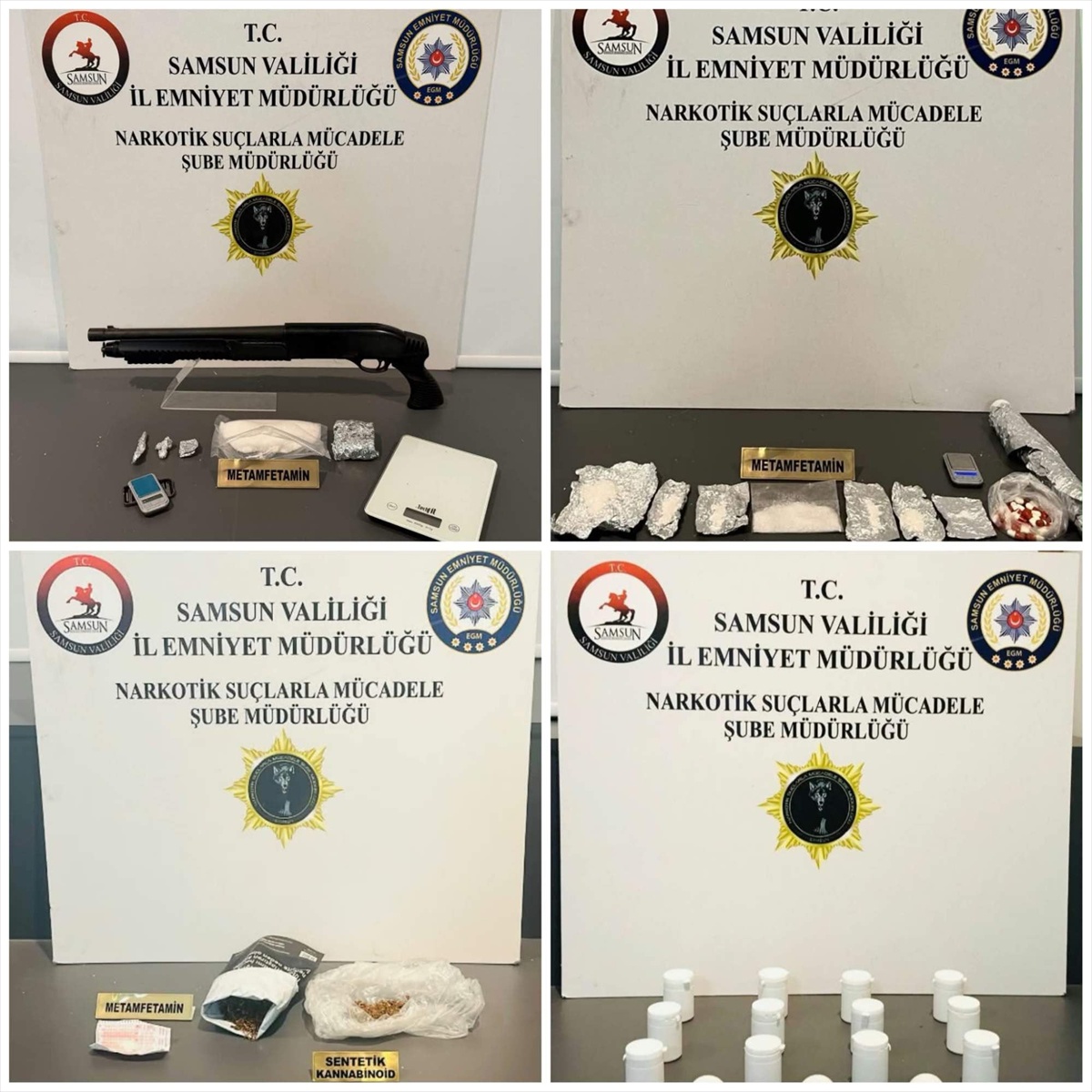 Samsun'da uyuşturucu operasyonunda 4 şüpheli gözaltına alındı, 839 hap ele geçirildi