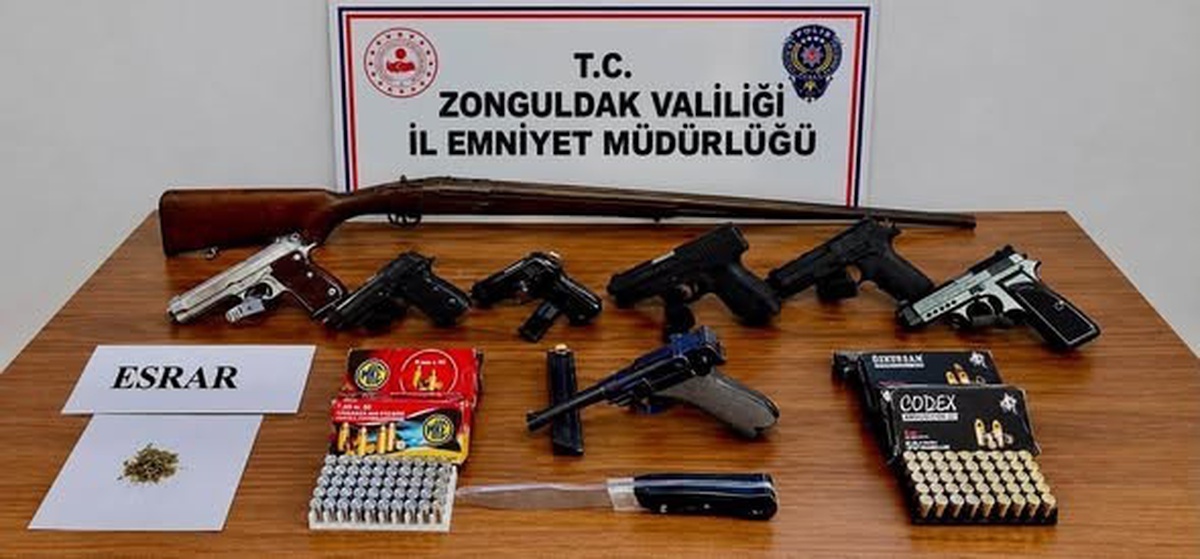 Zonguldak'ta silah ticareti operasyonunda 6 şüpheliden 3'ü tutuklandı