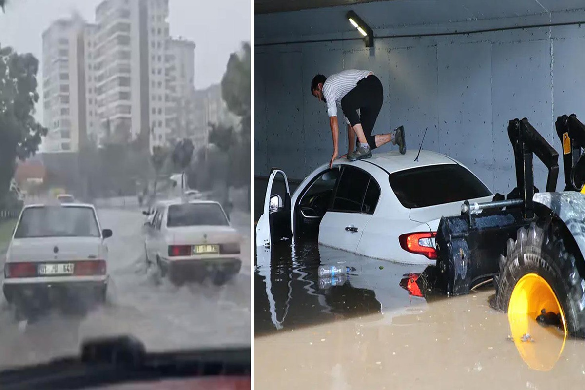 Sağanak yağış Adana'yı da vurdu: Yollar göle döndü