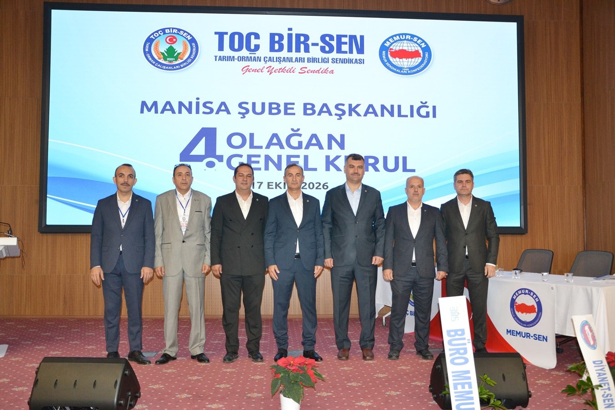 Uğur Bayil, 900'ü aşan üyeli TOÇ Bir-Sen Manisa Şubesinde yeniden başkan seçildi