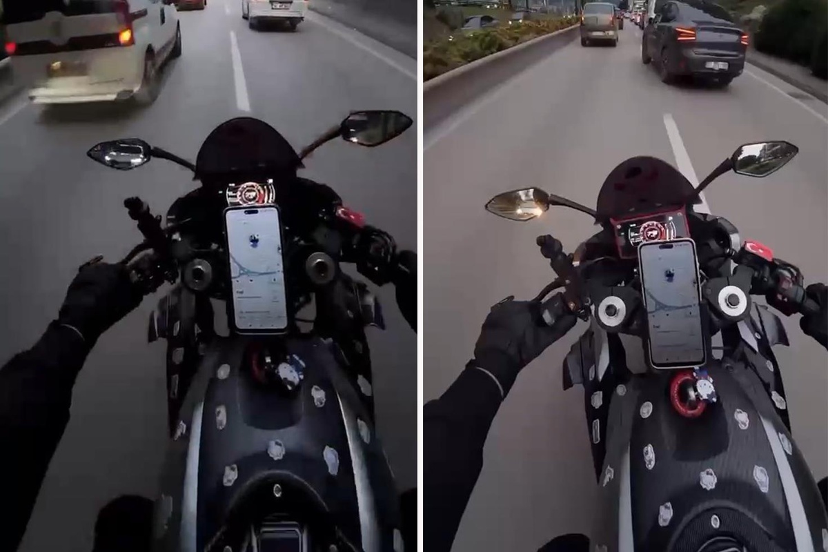 Osmangazi'de kask kamerasına yansıyan kaza