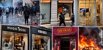 Fransa’da yüz milyonlarca Euro'luk hasar! Louis Vuitton’dan, Dior'a, Carrefour'dan Hugo Boss’a mağazalar yağmalandı