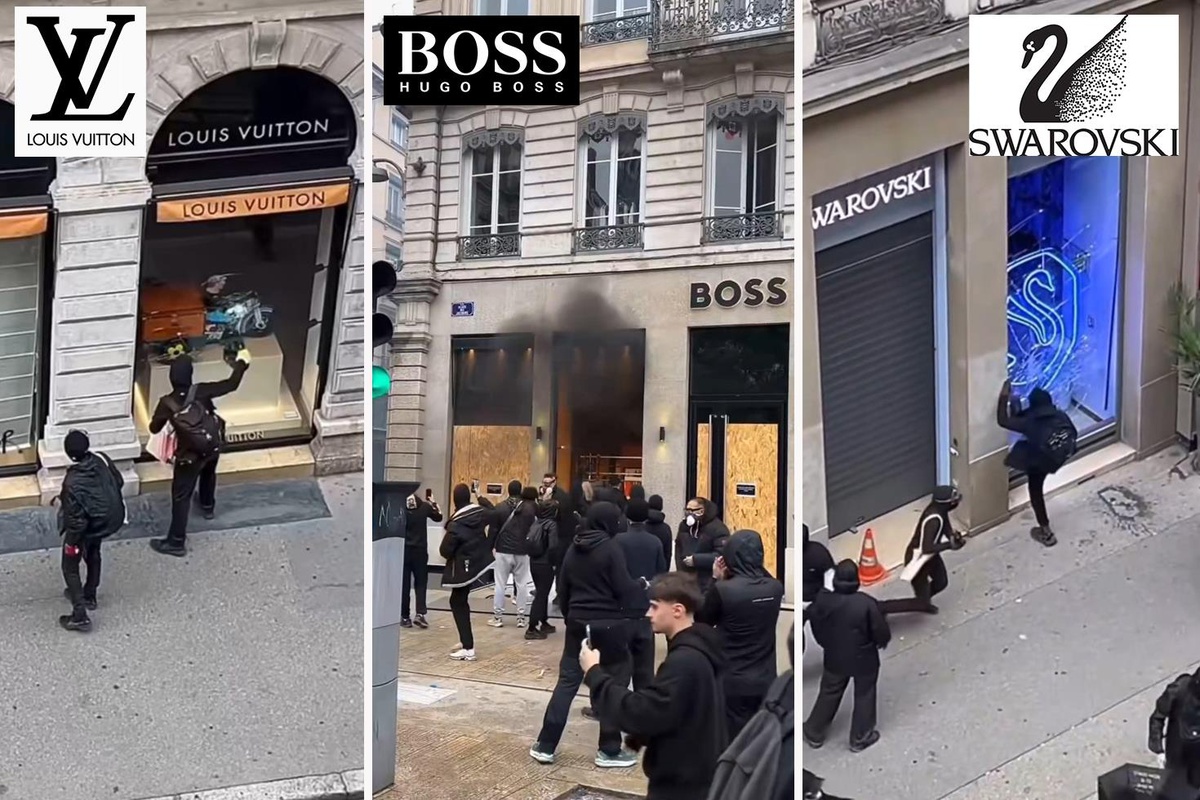 Paris'te Swarovski, Louis Vuitton ve Hugo Boss mağazaları yağmacıların hedefinde
