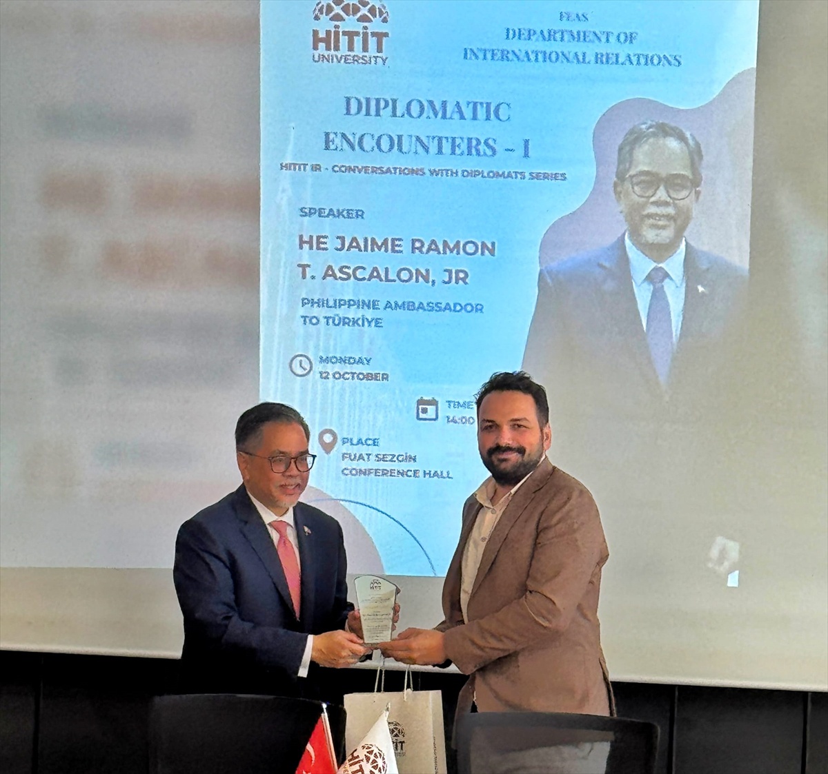 Filipinler'in Ankara Büyükelçisi Ascalon, Hitit Üniversitesi'nde konferans verdi