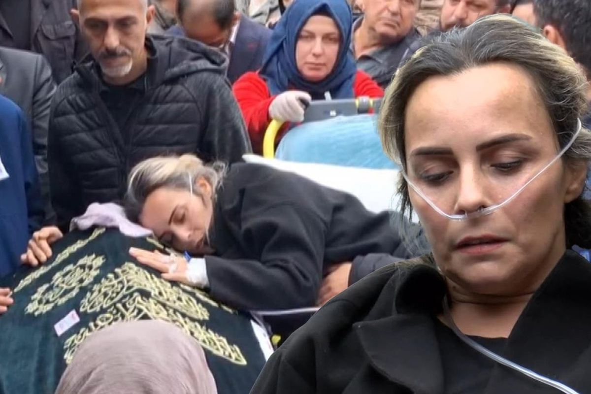 5 yaşındaki kızına son vedaya sedyeyle geldi! Yürek yakan görüntüler
