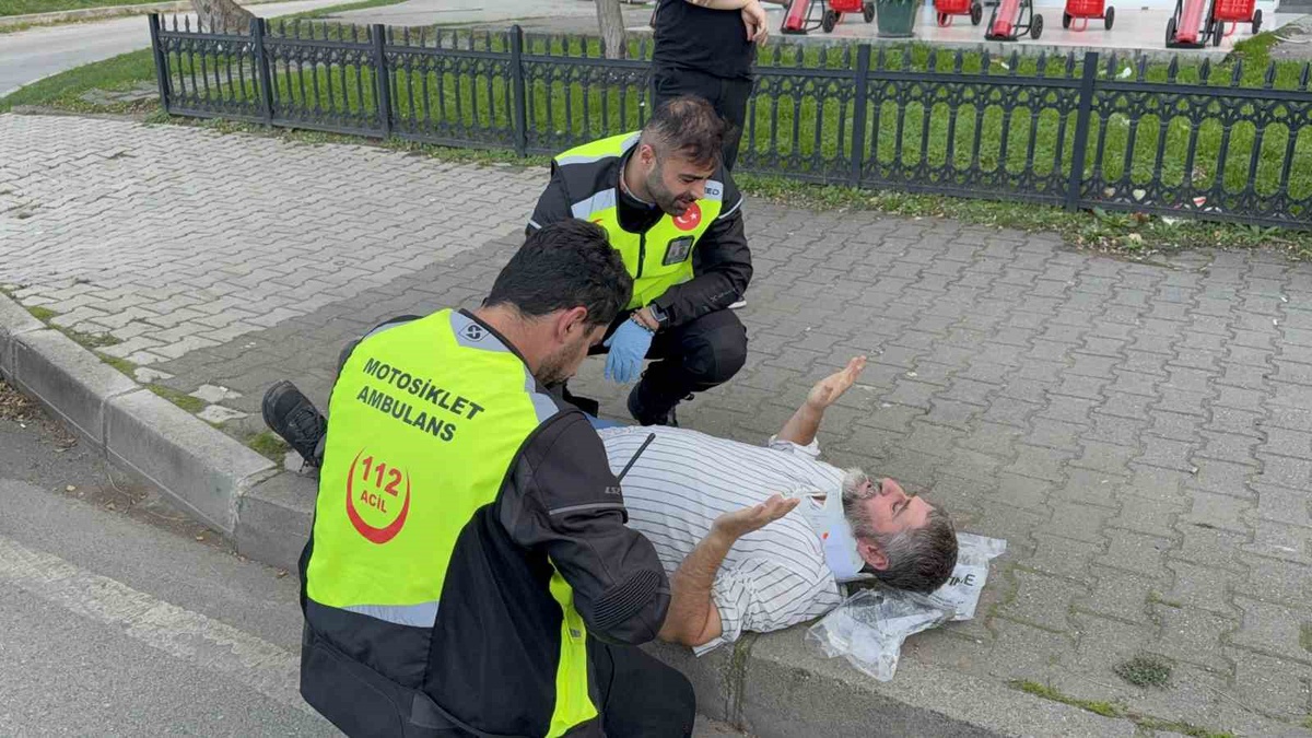 Samsun İlkadım'da elektrikli bisiklet devrildi, sürücü yaralandı