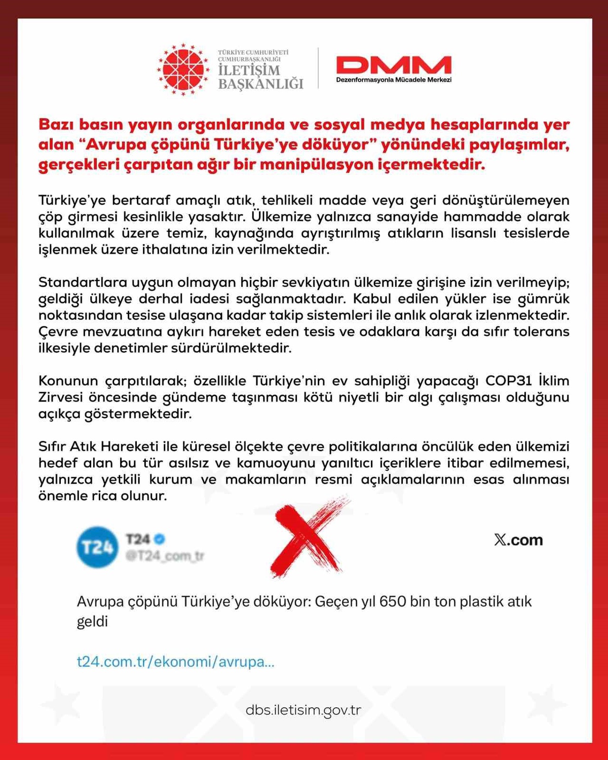 DMM'den'Avrupa çöpünü Türkiye'ye döküyor' iddialarına yanıt
