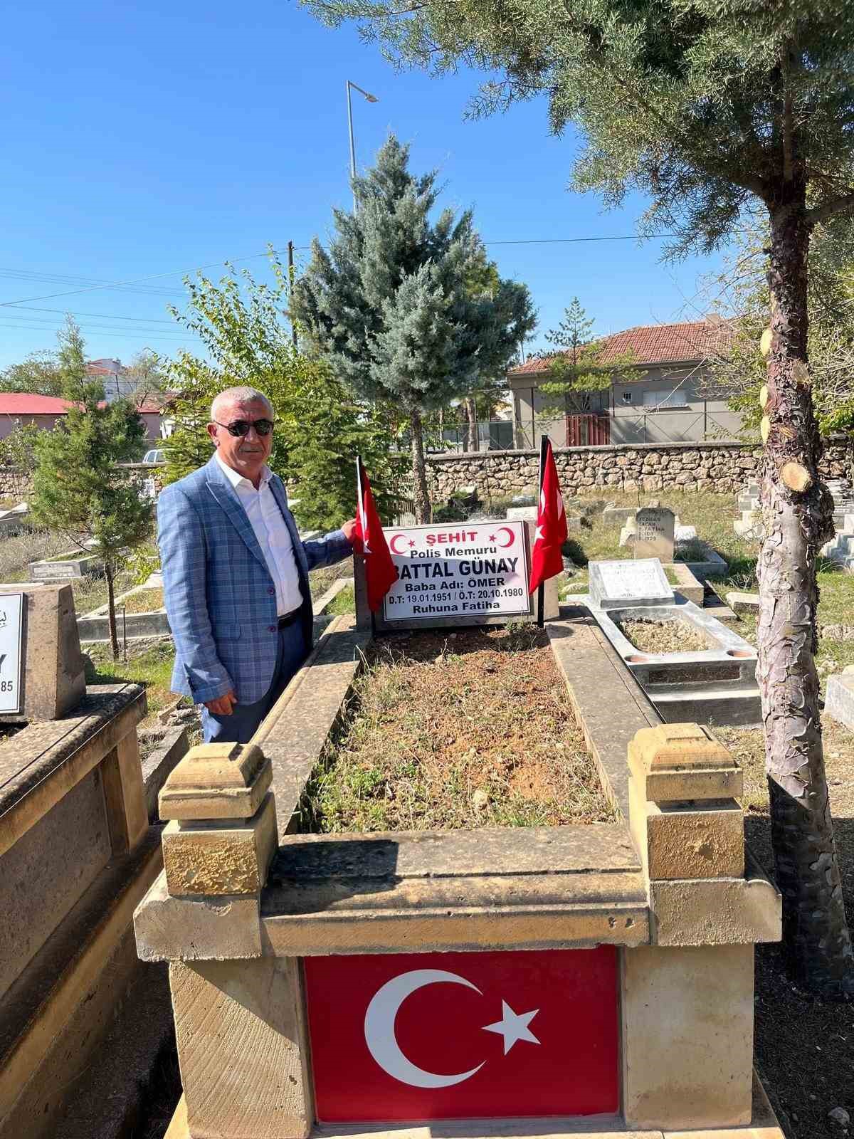 Malatyalı şehit polis Battal Günay kabri başında dualarla anıldı