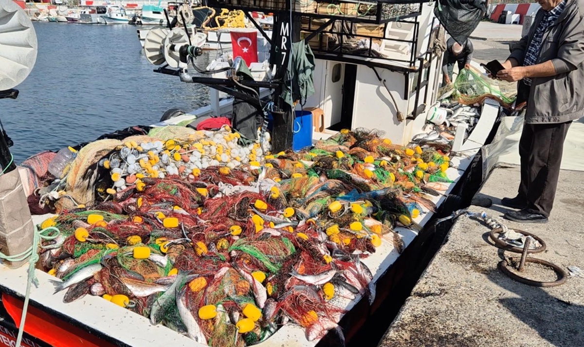 Tekirdağ'da balıkçılar Marmara'dan yaklaşık 1,5 ton kefalle limana döndü