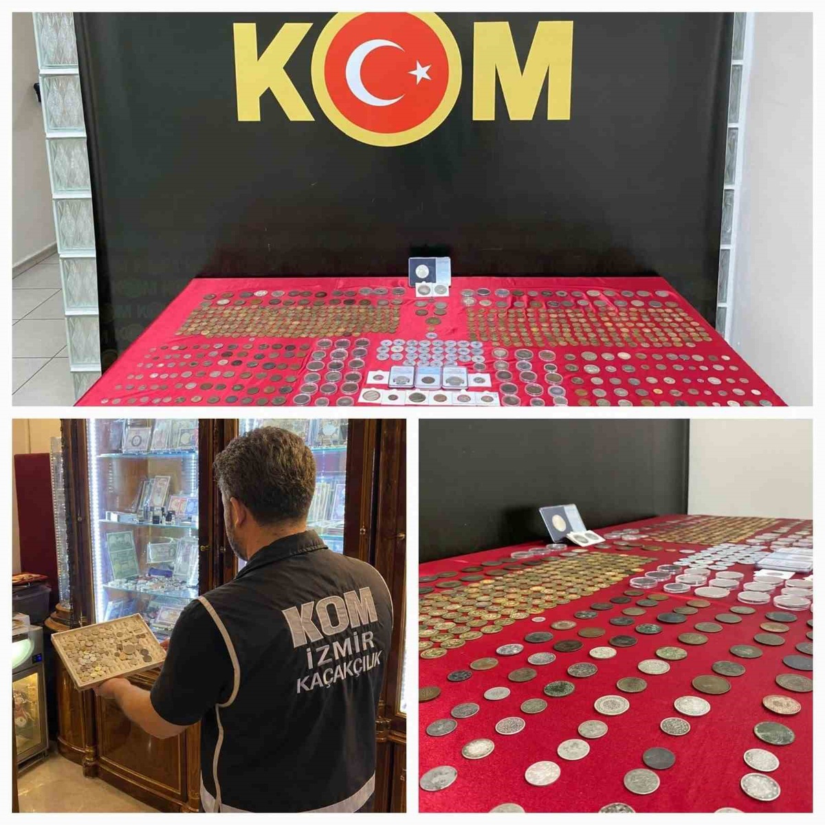 İzmir Konak'ta iş yerine düzenlenen operasyonda 672 sikke ele geçirildi