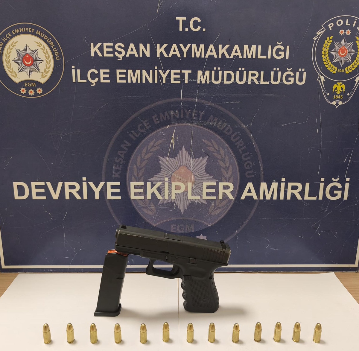 Keşan'da alkollü sürücüye 250 bin lira ceza kesildi, korsede 13 mermi bulundu