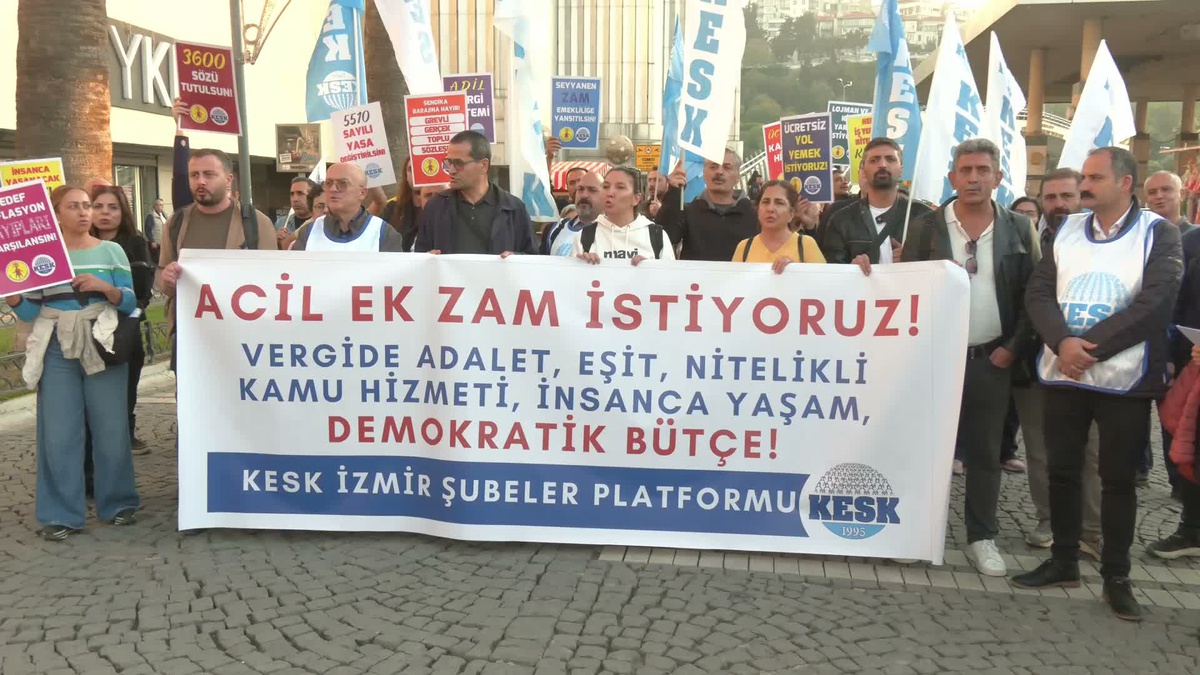 KESK İzmir Şubeler Platformu Konak'ta emekçi ve emekliye acil ek zam istedi