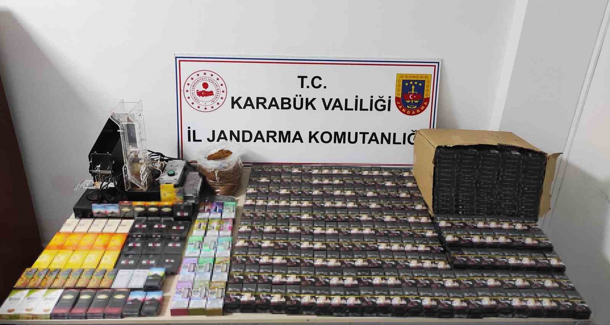 Karabük'te jandarma operasyonunda 1100 paket doldurulmuş makaron ele geçirildi