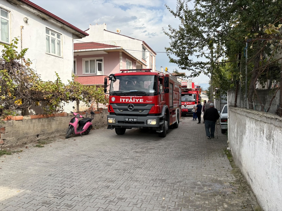 Samsun Vezirköprü'de yangında eşyalar kullanılamaz oldu, kedi yavrusu kurtarıldı