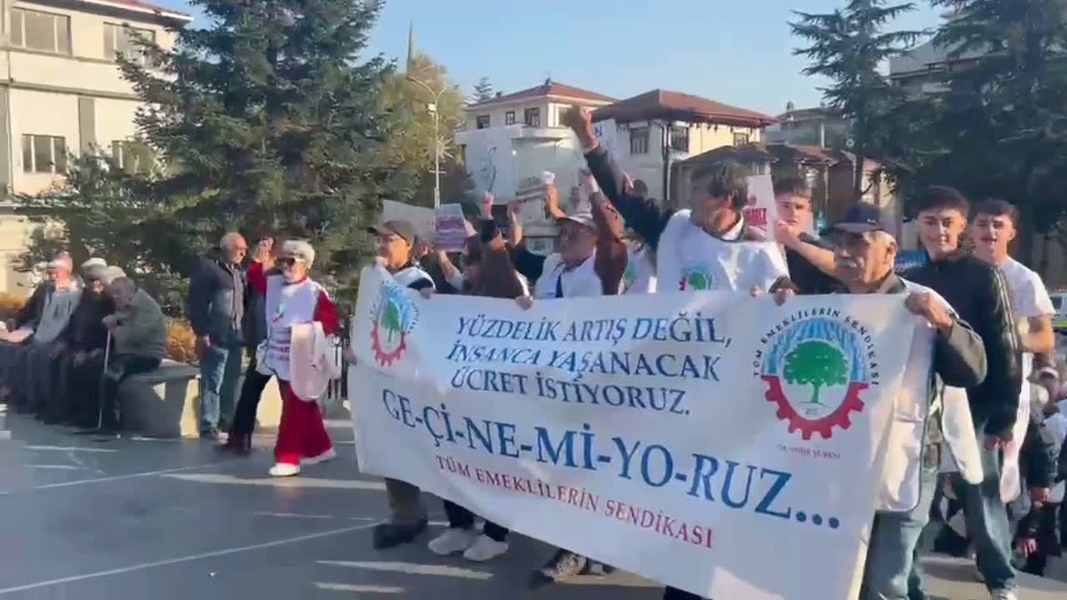 Emekliler Bozüyük'te yürüdü, sendika sermayeye kaynak aktarıldığını söyledi