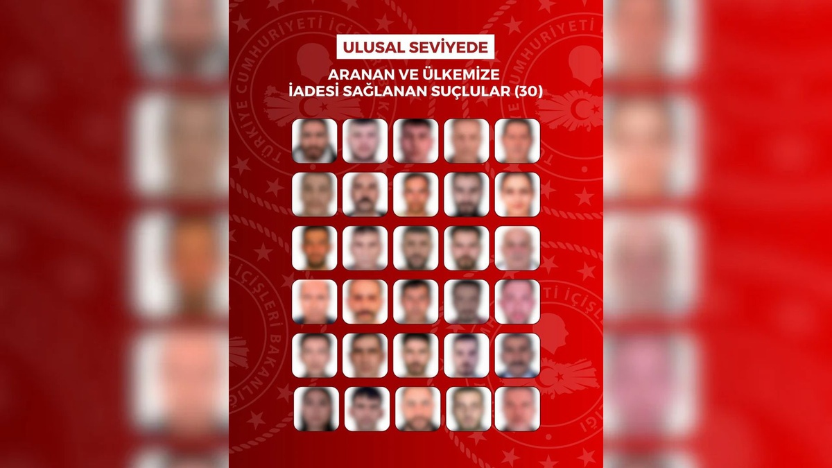 İçişleri Bakanlığı son 1 ayda 63 suçlunun Türkiye'ye getirildiğini bildirdi
