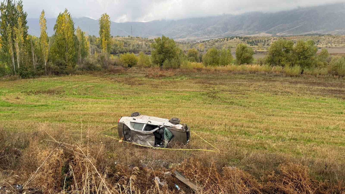 Malatya Doğanşehir'de şarampole devrilen otomobilde 2 kişi yaralandı
