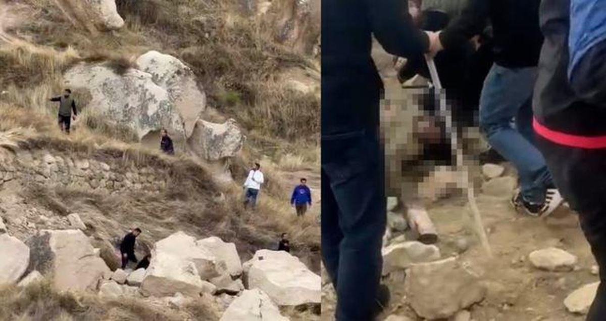 Kapadokya SON DAKİKA! Kapadokya peribacası çökme anı ve görüntüleri!