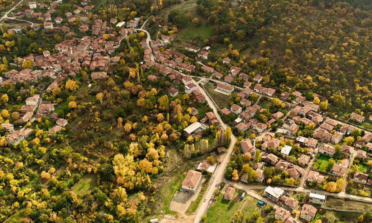 Kütahya'da 1764 metre rakımlı Yellice Dağı sonbahar renkleriyle görüntülendi