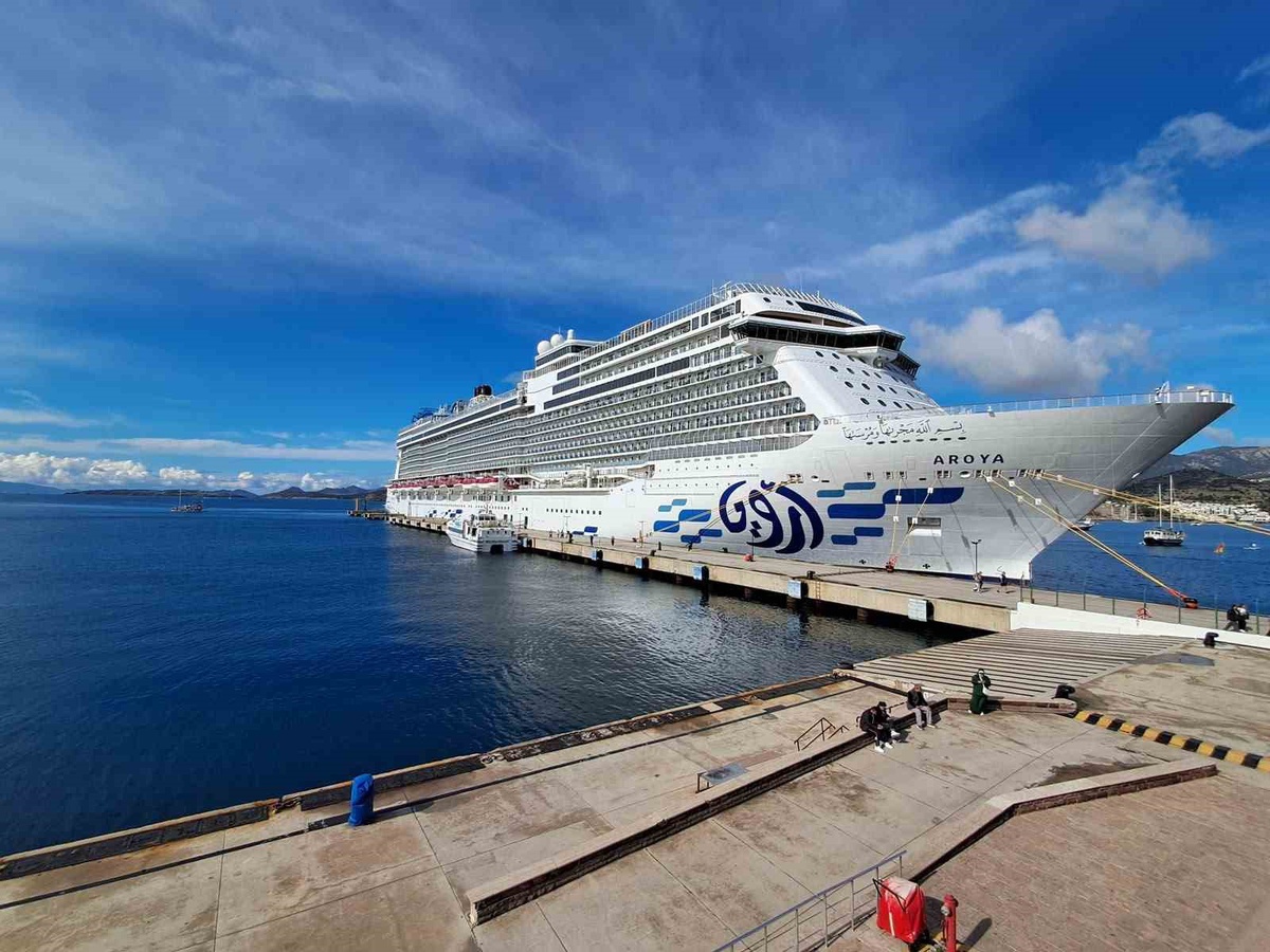 Malta bayraklı Aroya, 1203 yolcusuyla Bodrum Gemi Yanaşma İskelesi'ne bağlandı