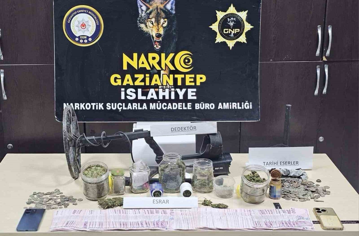 Gaziantep İslahiye'de operasyonda 495 sikke ele geçirildi, 1 şüpheli yakalandı