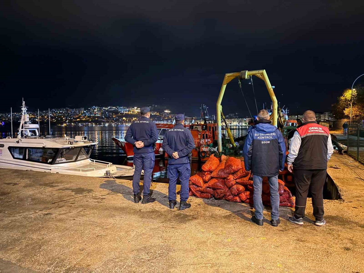 Bursa Gemlik'te kaçak midye avcılarına 182 bin 6 TL ceza kesildi