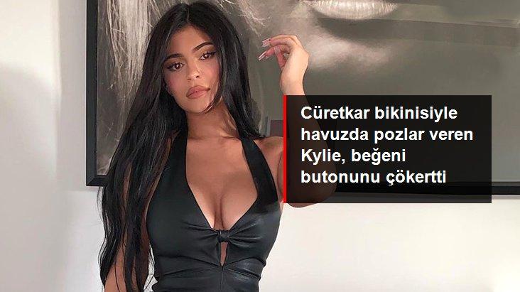 Cesur bikinisiyle havuzda poz veren Kylie Jenner, 9 milyondan fazla beğeni aldı