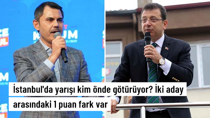 İstanbul'da yarışı kim önde götürüyor? Ekrem İmamoğlu ve Murat Kurum arasında 1 puan fark var