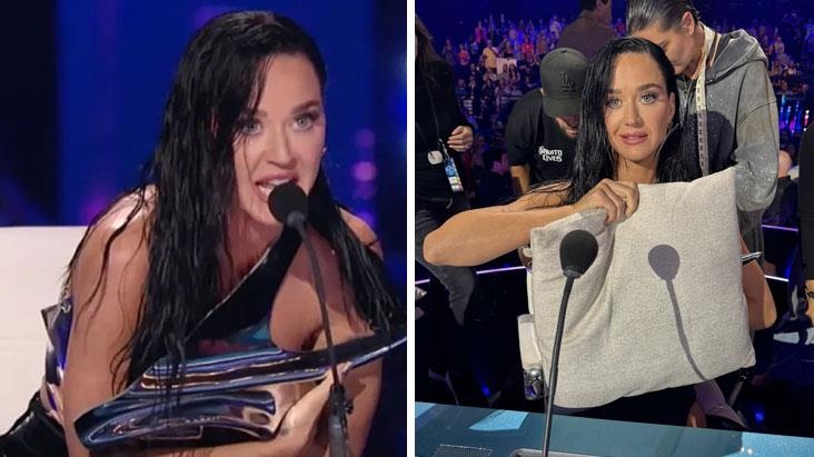 Amerikalı şarkıcı Katy Perry'nin canlı yayında elbisesi koptu